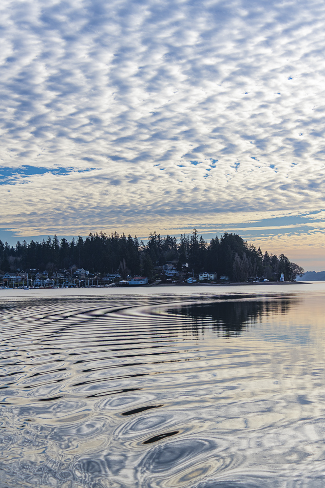 Textures of clouds and Wake, Puget Sound, Washington