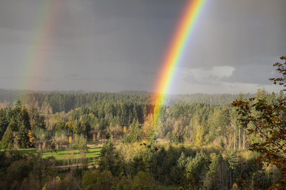 A wonderful double rainbow enjoyed in Western Washington