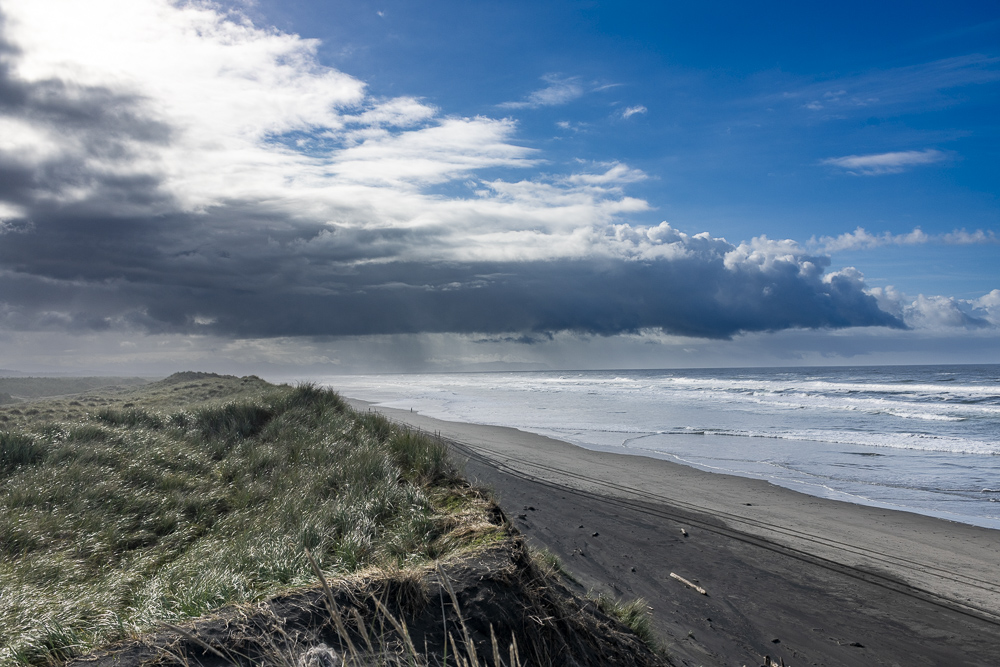 A passing squall in the distance near Fort Stevens State Park, Oregon