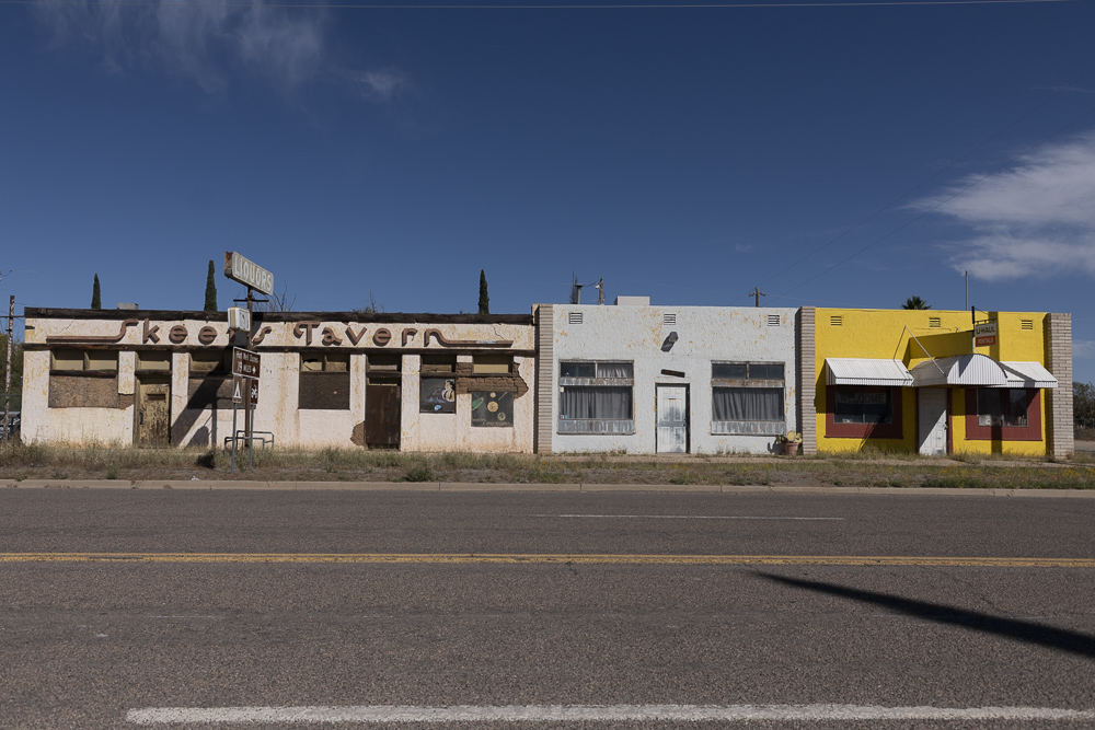 An old Route t66 storefront in Bowie, Arizona