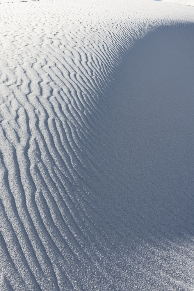The patterns of wind and light on the White Gypsom Sands of White Sands National Monument