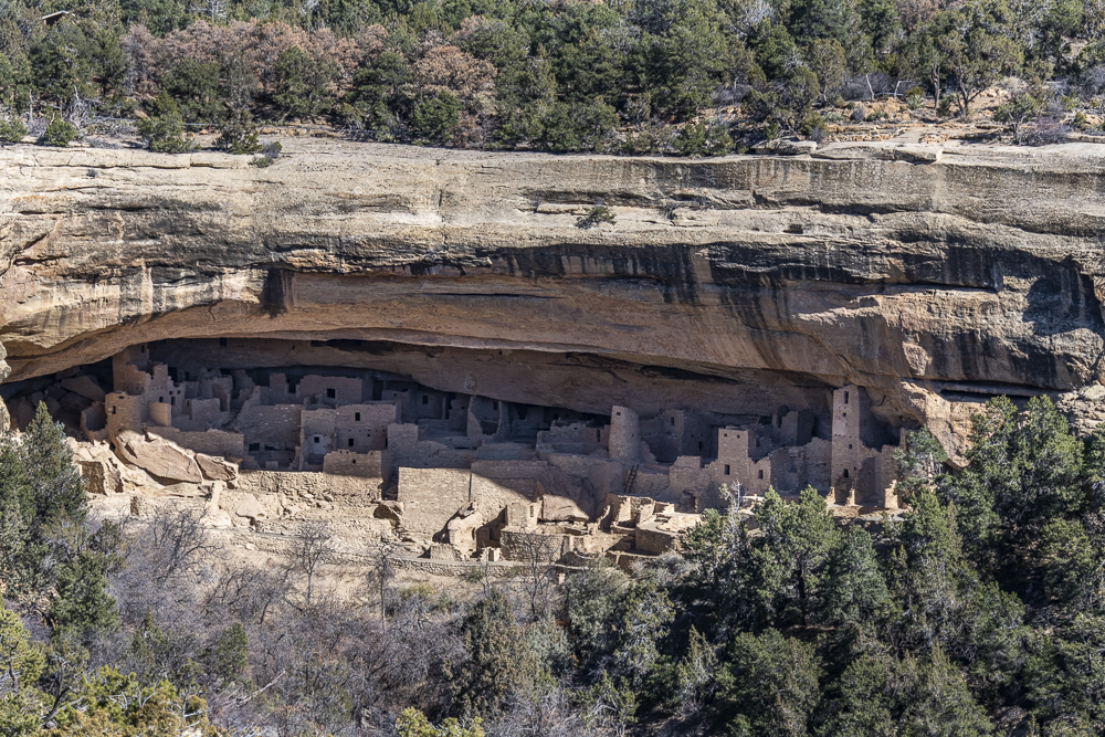 A look into the Cliff Palace Cliff Dwellings in the Mesa Verde National Park Colorado
