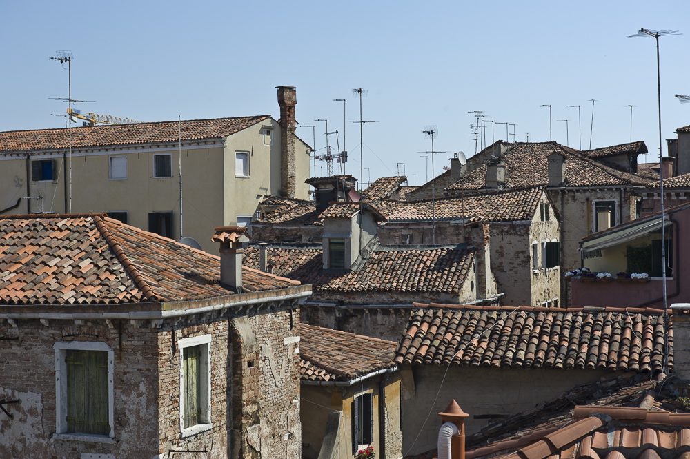 Rooftops and TV Antenna, Venice, Italy