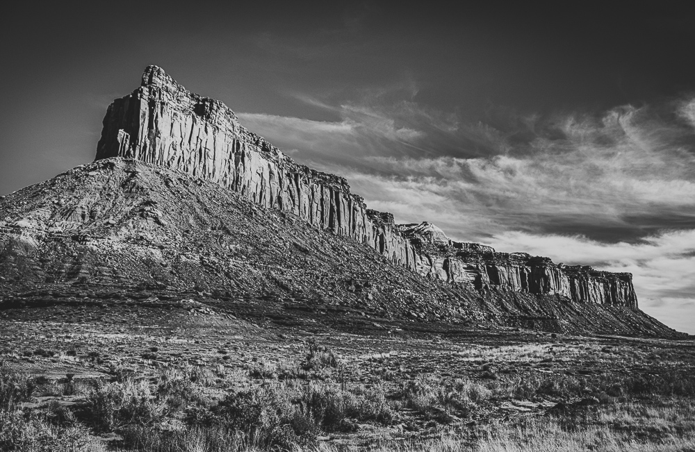 Black and White of the amazing geology of  The Needles, Canyonlands National Park, Utah