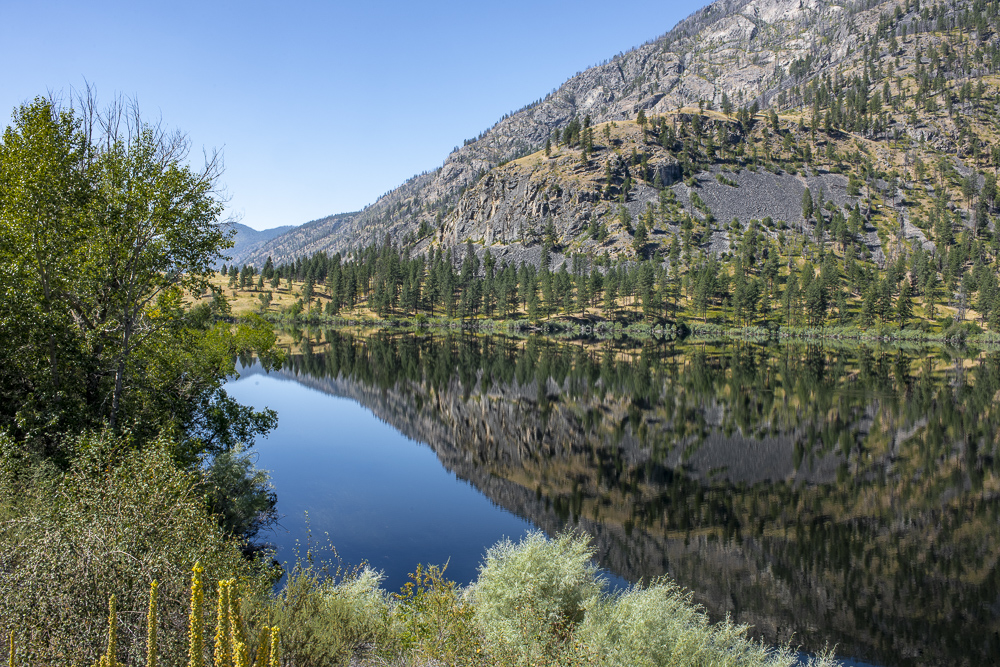 Reflections on Blue Lake in the Sinlahekin Wildlife Area of Okanogan County, North Central Washington