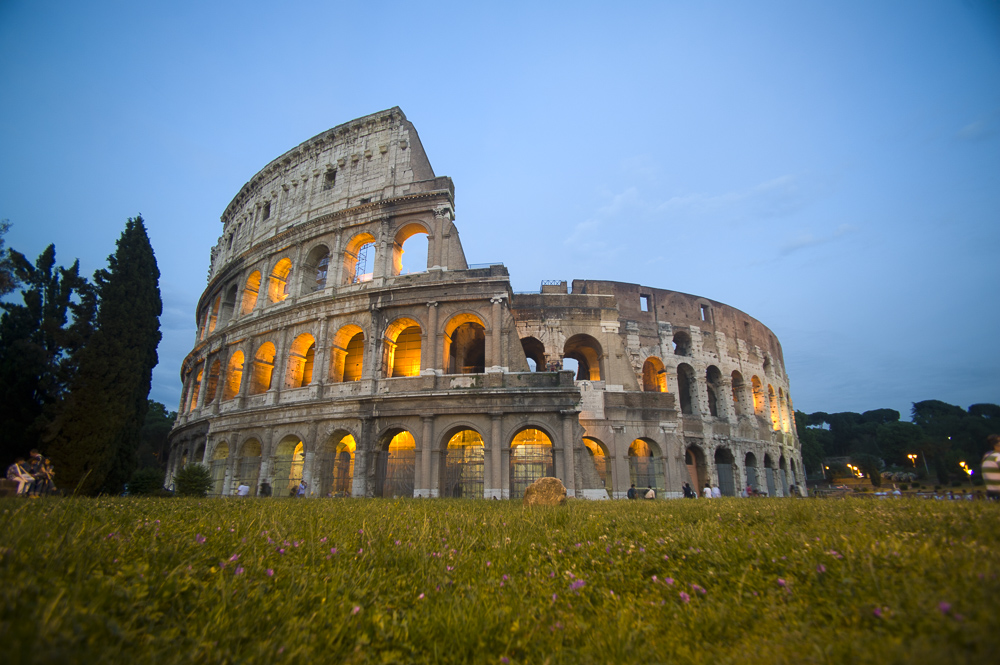 The Roman Coliseum at sunset, Rome, Italy