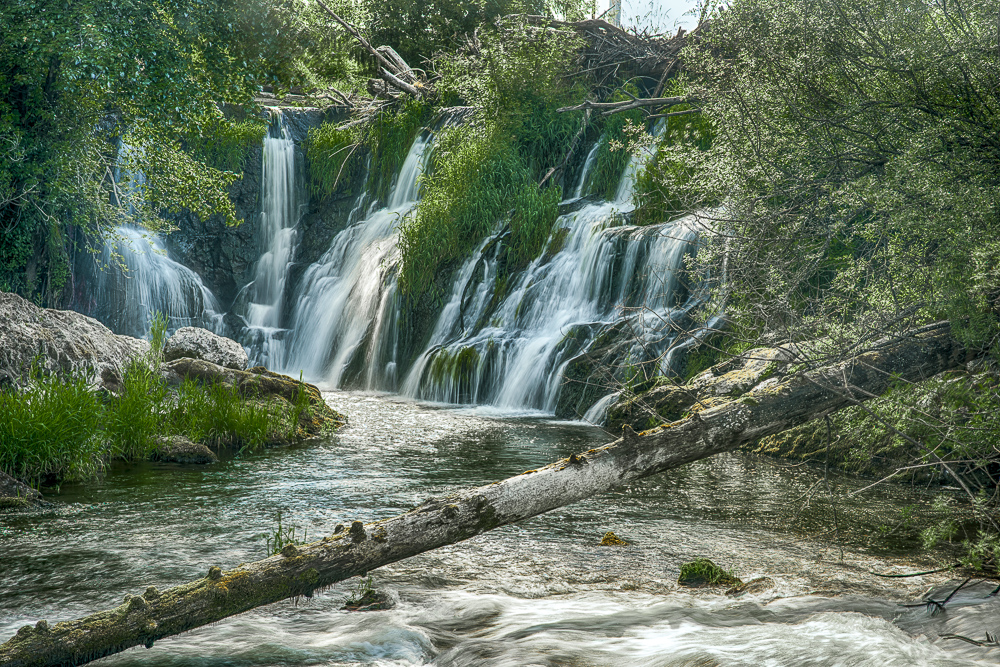 A portion of the Deschutes River Falls in Tumwater, Washington