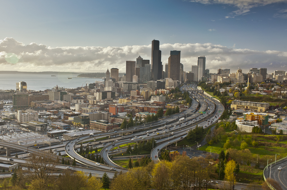 Seattle, Washington late afternoon city scape.  i