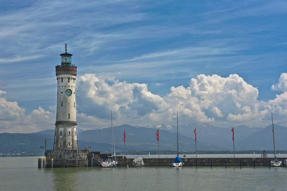 The New Lindau Lighthouse on Lake Constance, Germany