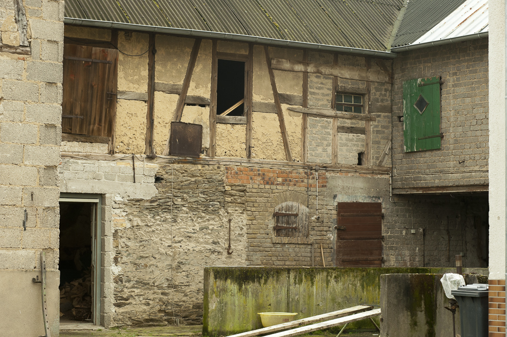 Many layers of remodeling.Old Building in Germany