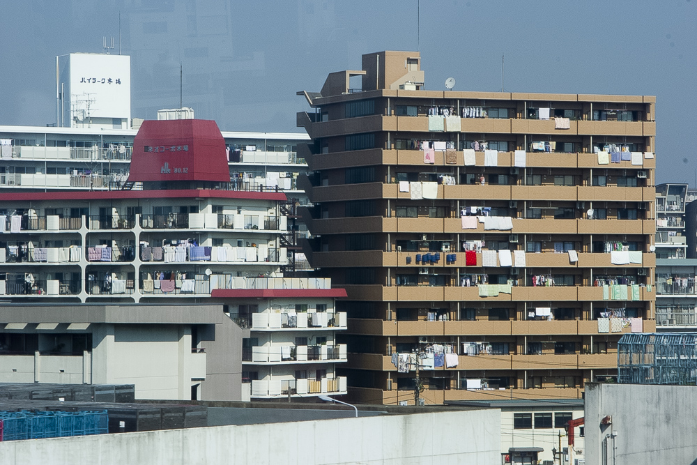 Airing out the futons and laundry, Tokyo, Japan